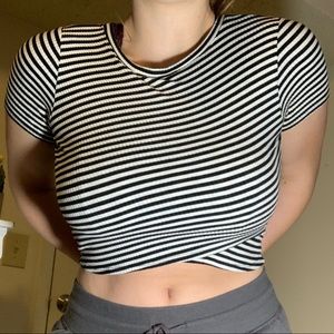 Striped Silence + Noise crop top